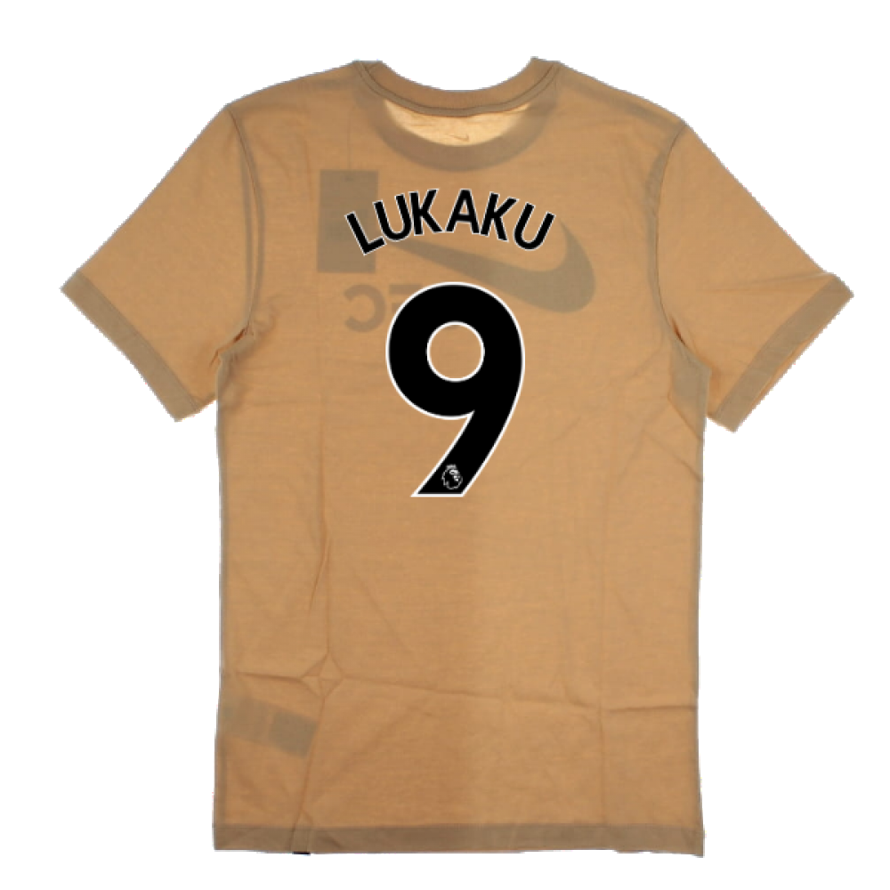 2022-2023 Chelsea Swoosh Tee (Beige) (LUKAKU 9)