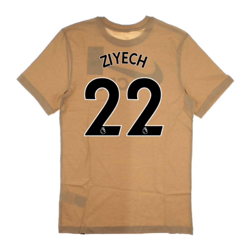 2022-2023 Chelsea Swoosh Tee (Beige) (ZIYECH 22)