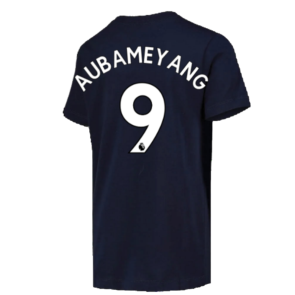 2022-2023 Chelsea Swoosh Tee (Navy) - Kids (AUBAMEYANG 9)