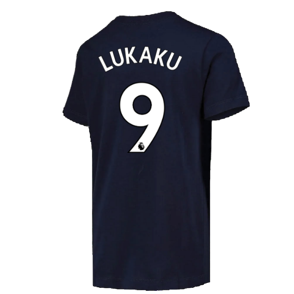 2022-2023 Chelsea Swoosh Tee (Navy) - Kids (LUKAKU 9)