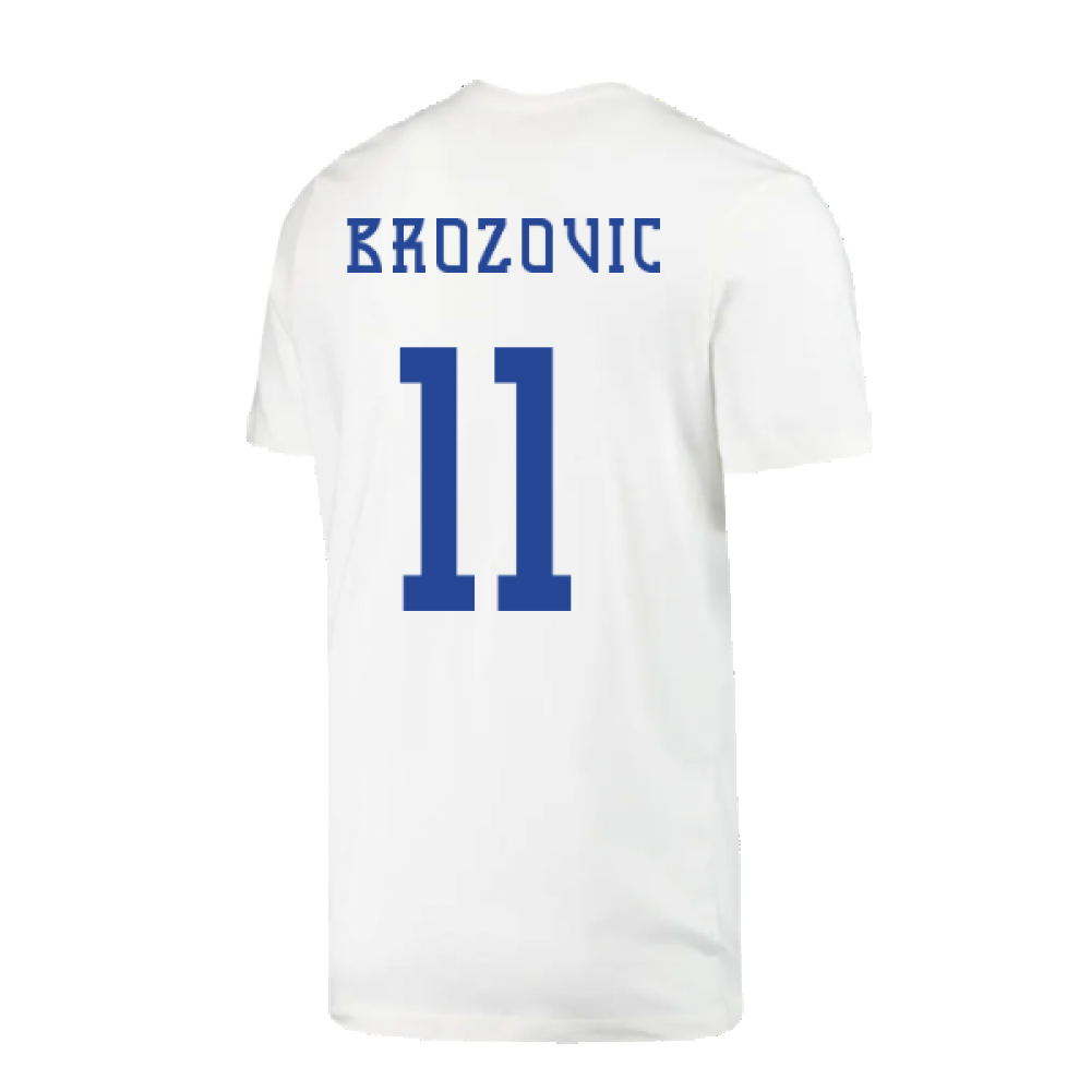 2022-2023 Croatia Swoosh T-Shirt - White (Kids) (Brozovic 11)