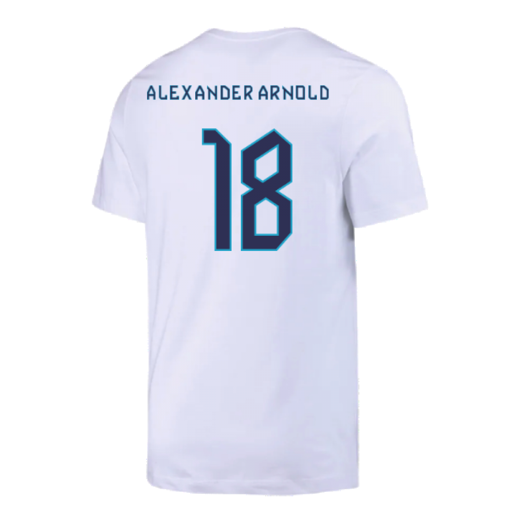 2022-2023 England Crest Tee (White) (Alexander Arnold 18)