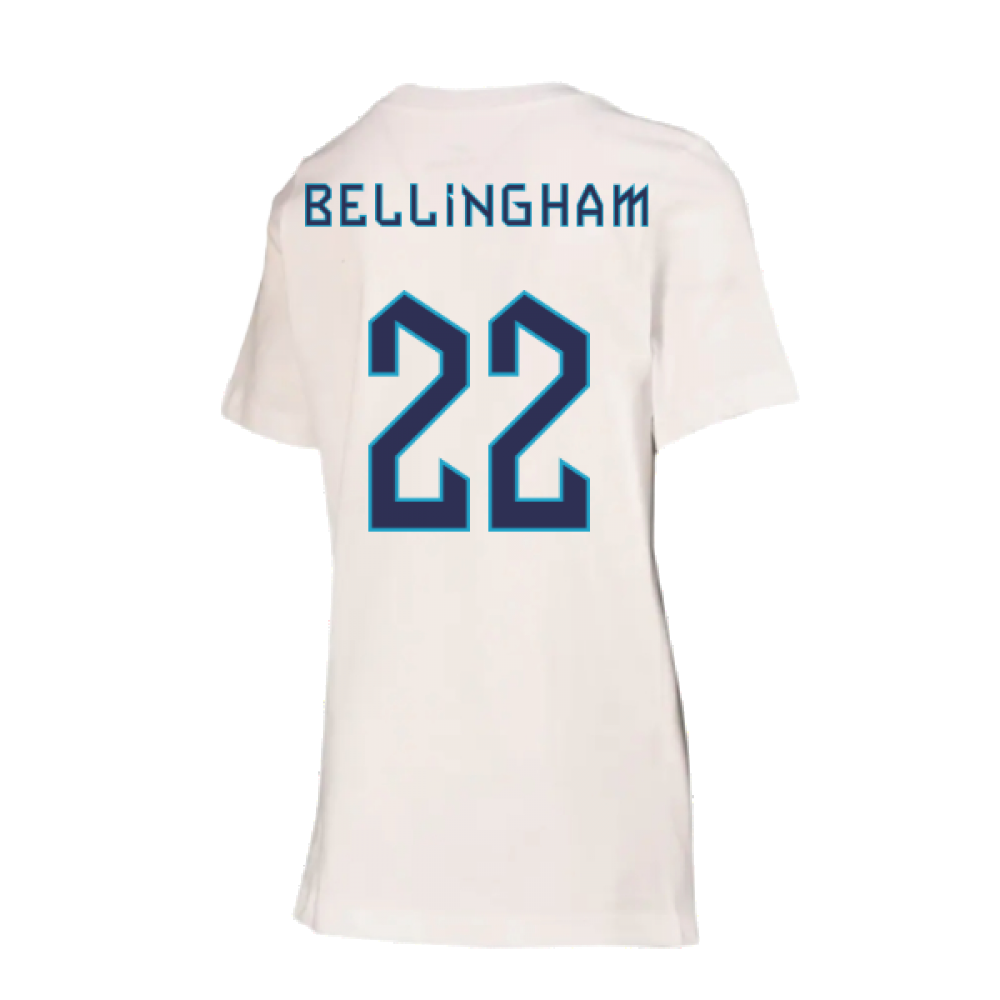 2022-2023 England Crest Tee (White) - Kids (Bellingham 22)