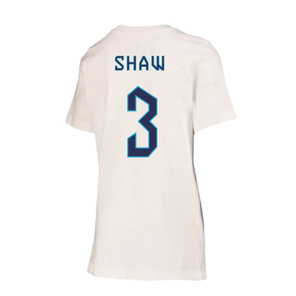 2022-2023 England Crest Tee (White) - Kids (Shaw 3)