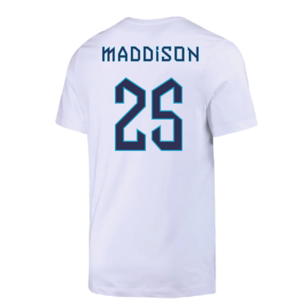 2022-2023 England Crest Tee (White) (Maddison 25)