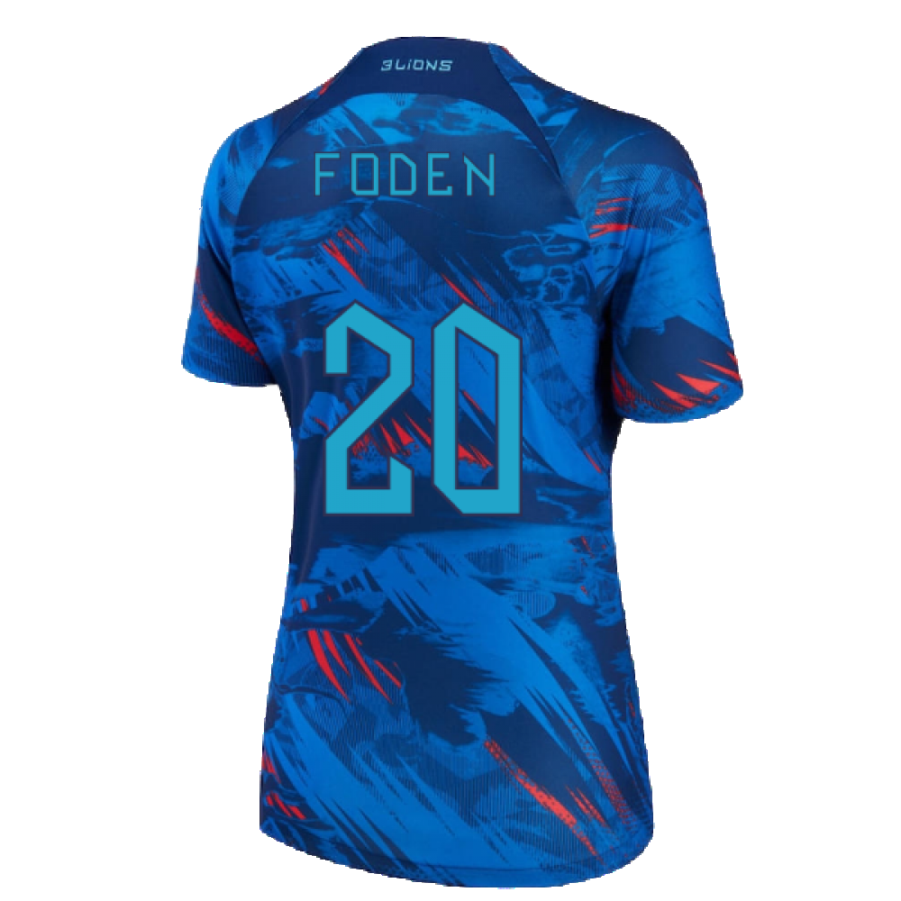 2022-2023 England Pre-Match Shirt (Blue) - Ladies (Foden 20)