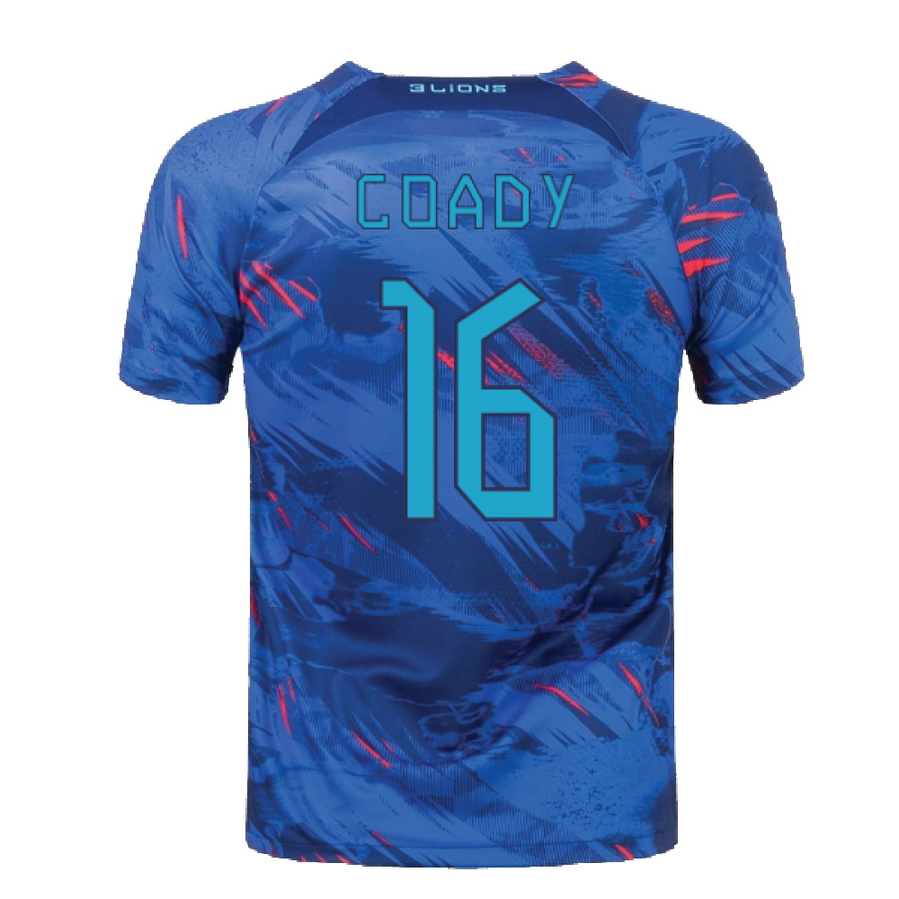 2022-2023 England Pre-Match Training Shirt (Blue) (Coady 16)