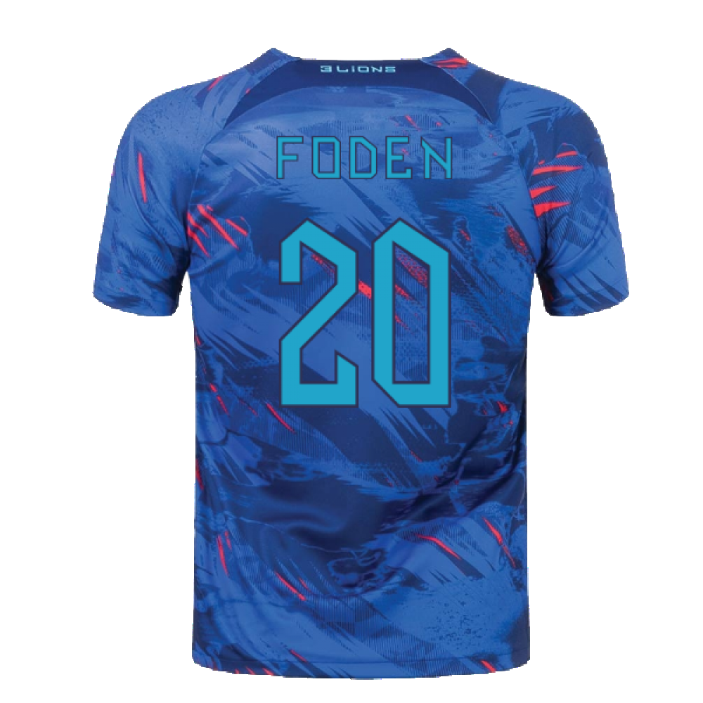 2022-2023 England Pre-Match Training Shirt (Blue) (Foden 20)