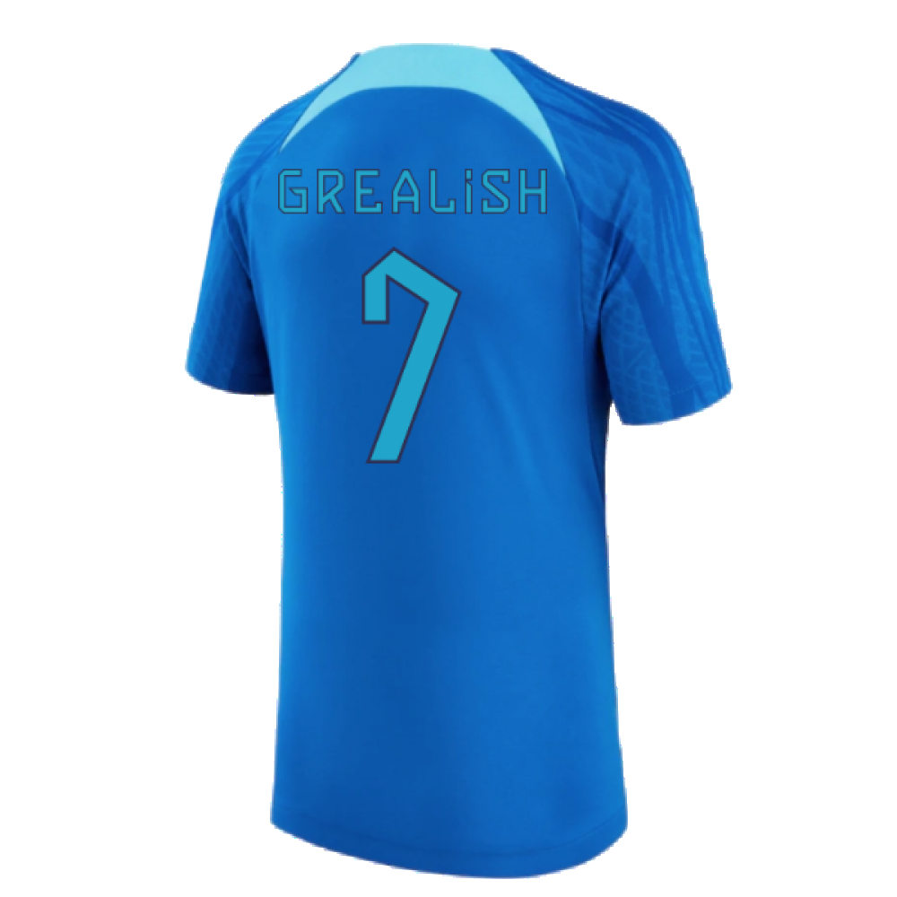 2022-2023 England Strike Dri-FIT Training Shirt (Blue) (Grealish 7)