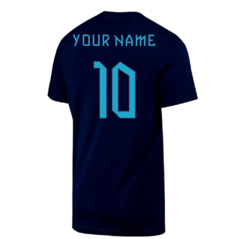 2022-2023 England Three Lions Swoosh Tee (Navy) (Your Name)