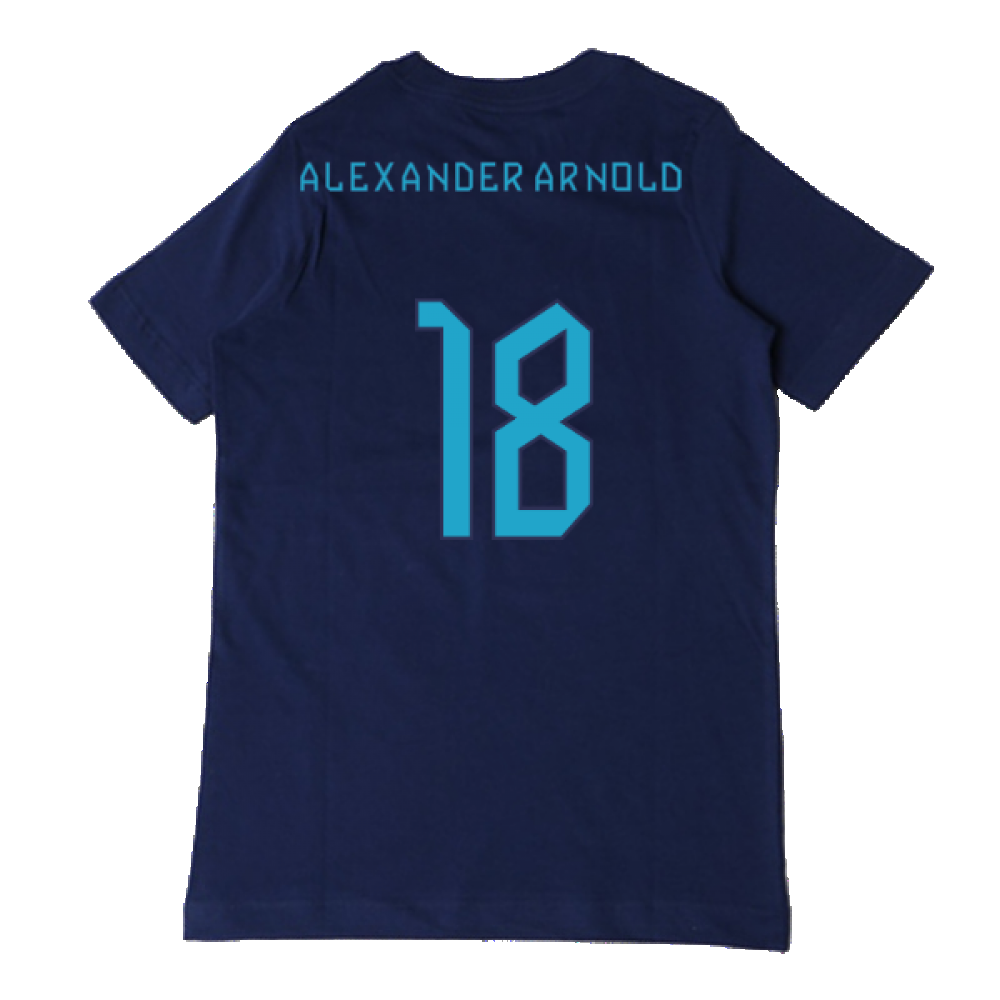 2022-2023 England Three Lions Tee (Navy) - Kids (Alexander Arnold 18)