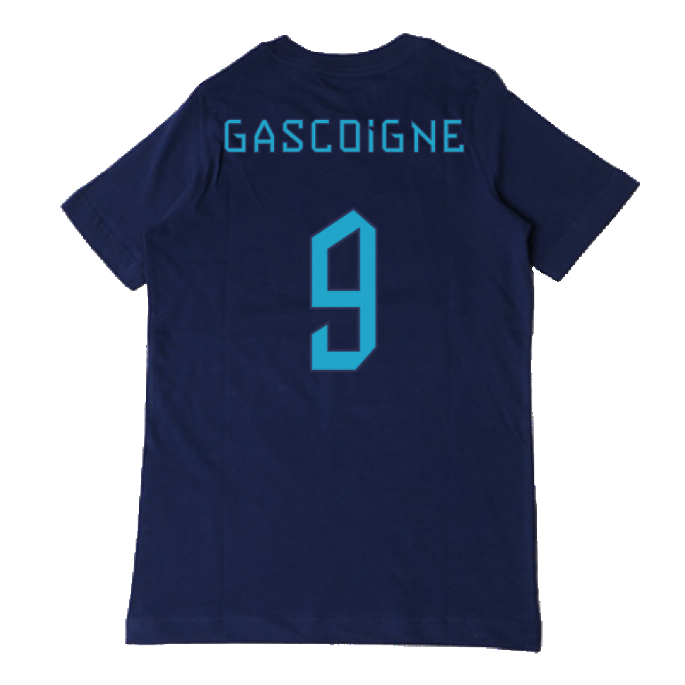 2022-2023 England Three Lions Tee (Navy) - Kids (Gascoigne 9)