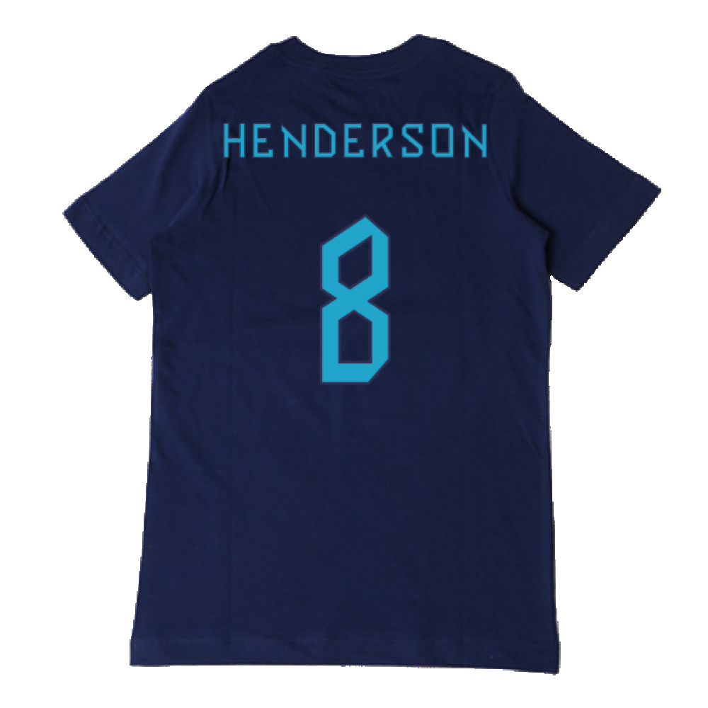 2022-2023 England Three Lions Tee (Navy) - Kids (Henderson 8)