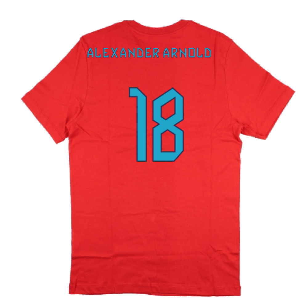 2022-2023 England World Cup Crest Tee (Red) (Alexander Arnold 18)