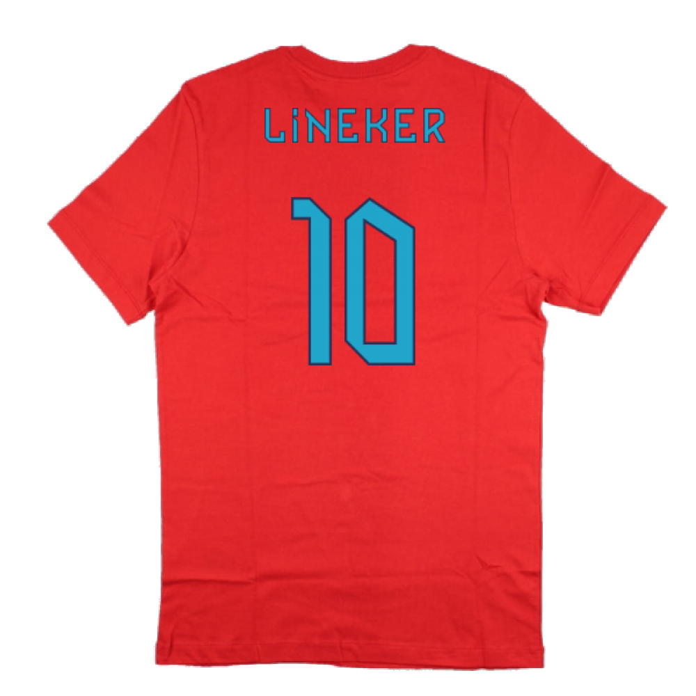 2022-2023 England World Cup Crest Tee (Red) (Lineker 10)