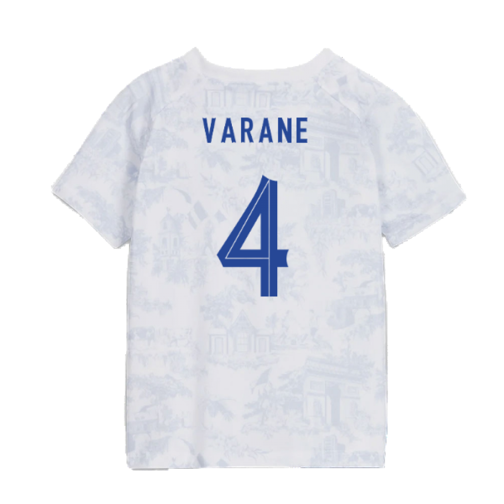 2022-2023 France Away Little Boys Mini Kit (Varane 4)