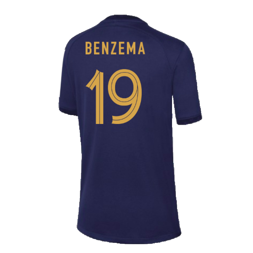 2022-2023 France Home Shirt - Kids (Benzema 19)