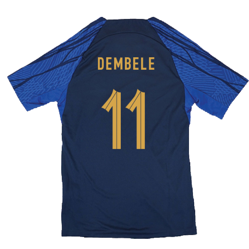 2022-2023 France Strike Dri-Fit Training Shirt (Navy) (Dembele 11)