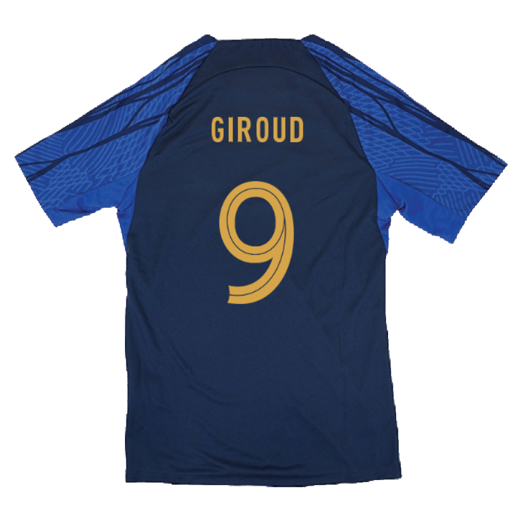 2022-2023 France Strike Dri-Fit Training Shirt (Navy) (Giroud 9)