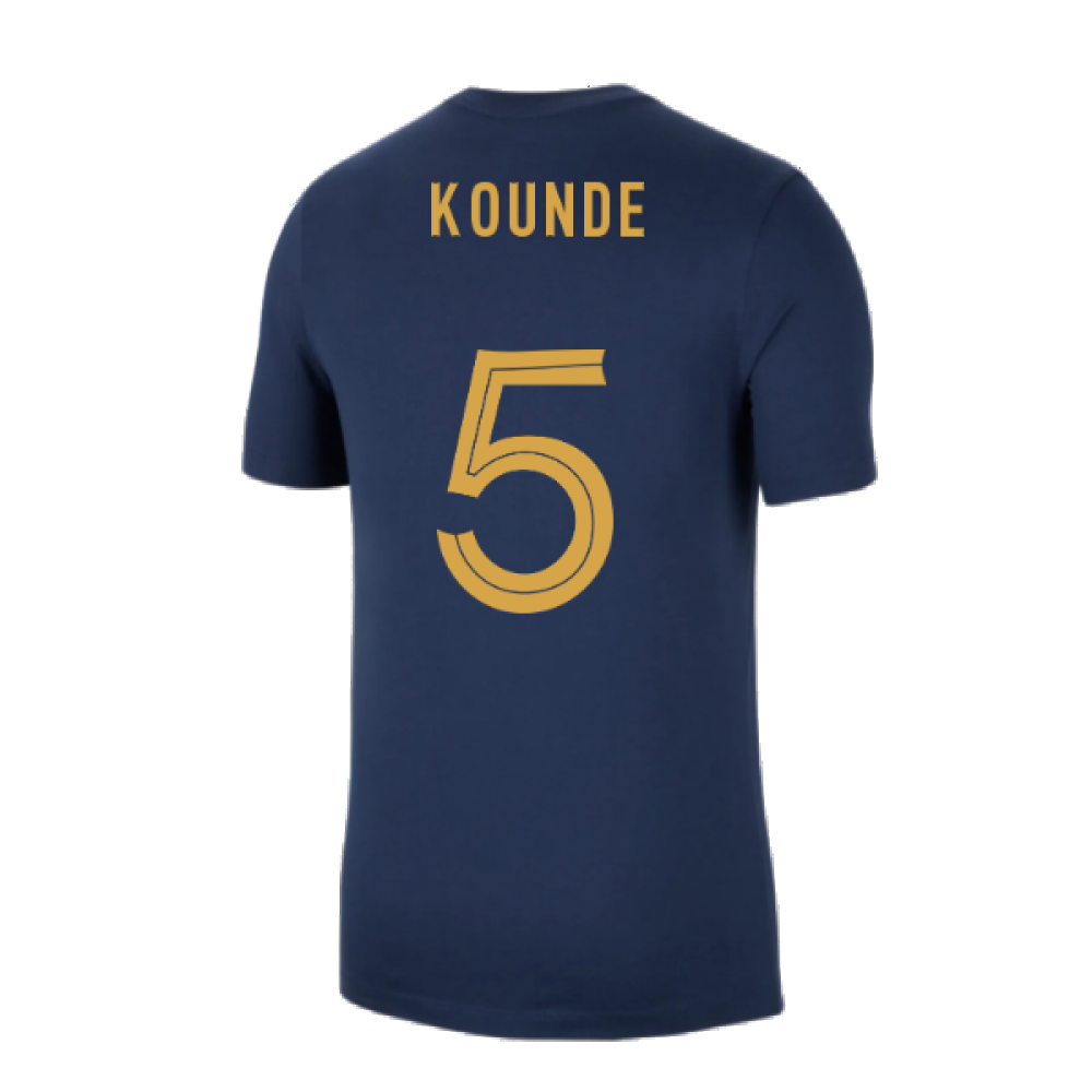 2022-2023 France Swoosh Tee (Navy) (Kounde 5)