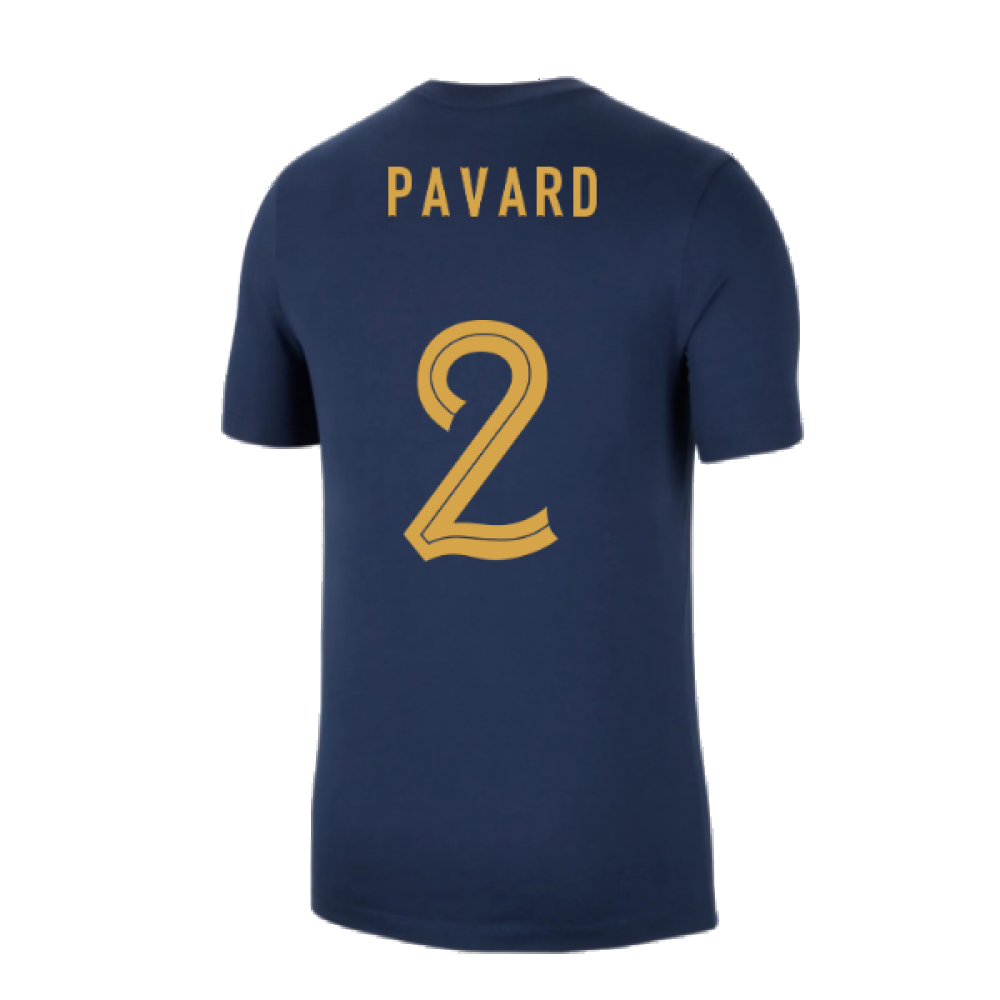 2022-2023 France Swoosh Tee (Navy) (Pavard 2)