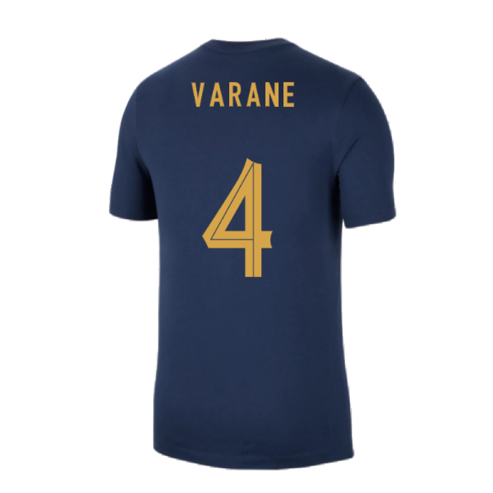 2022-2023 France Swoosh Tee (Navy) (Varane 4)