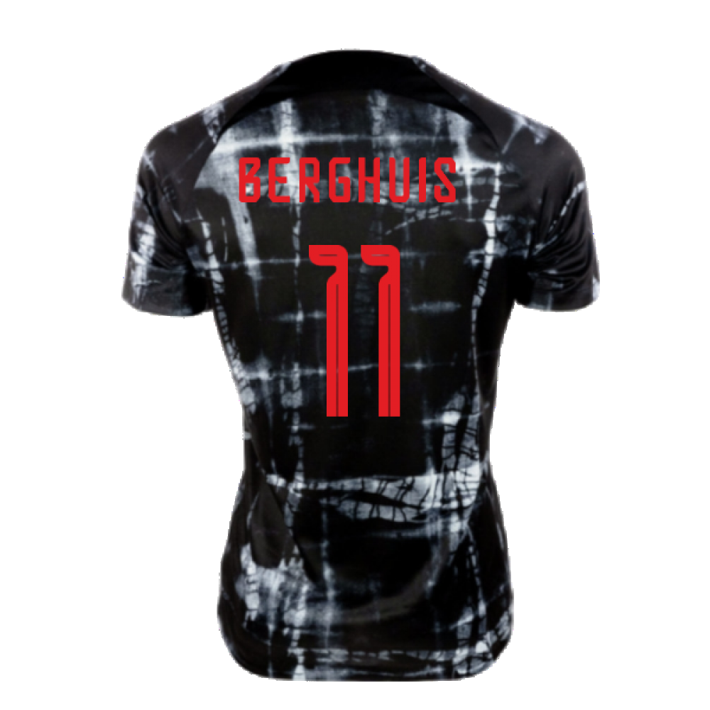 2022-2023 Holland Pre-Match Shirt (Black) - Kids (Berghuis 11)