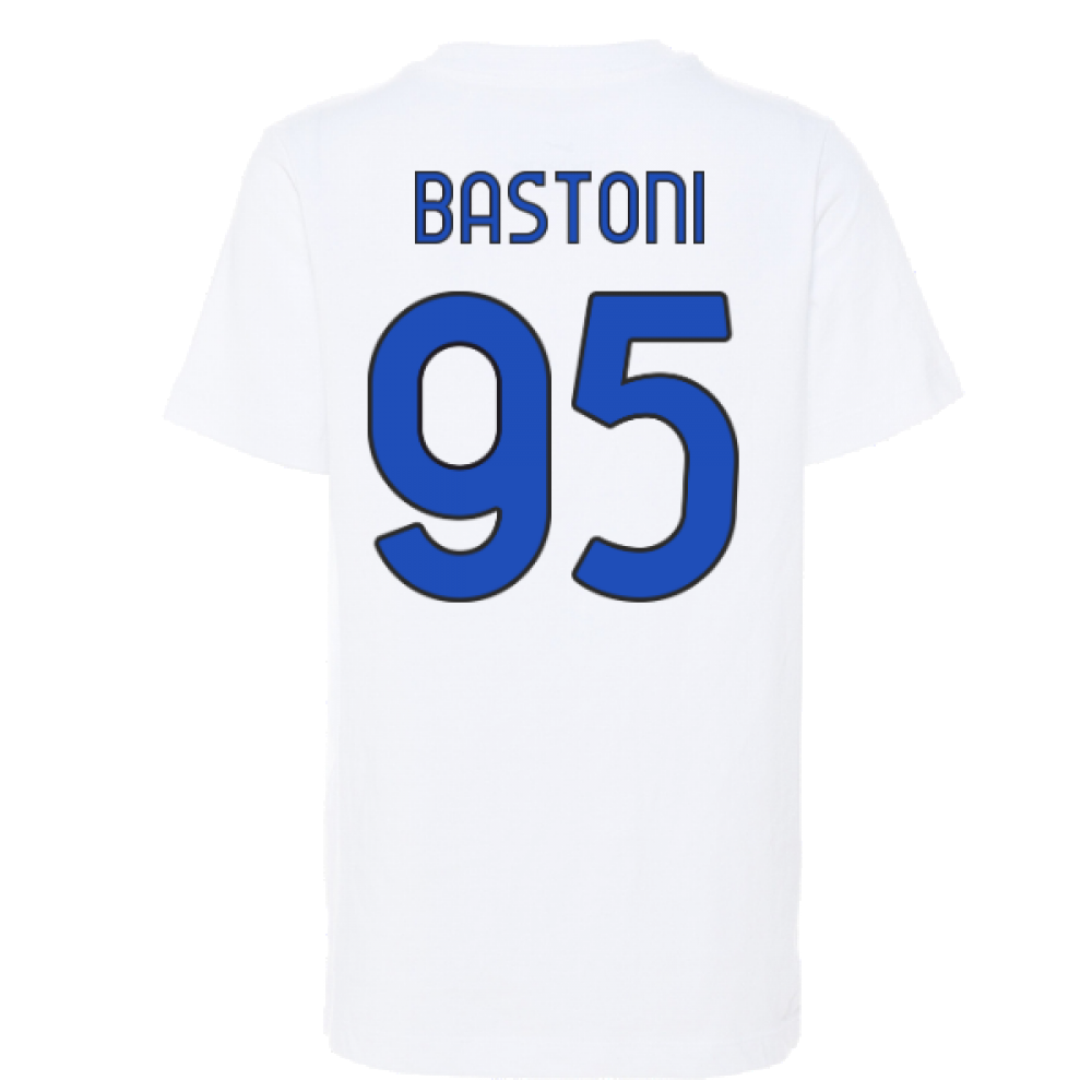 2022-2023 Inter Milan Swoosh Tee (White) - Kids (BASTONI 95)