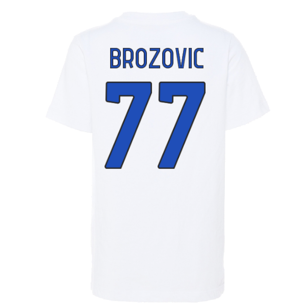 2022-2023 Inter Milan Swoosh Tee (White) - Kids (BROZOVIC 77)