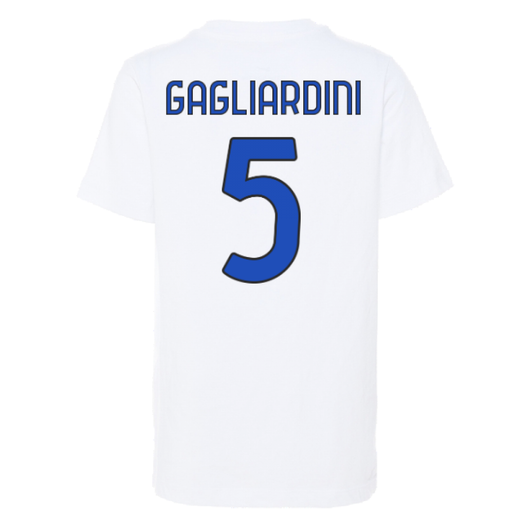 2022-2023 Inter Milan Swoosh Tee (White) - Kids (GAGLIARDINI 5)