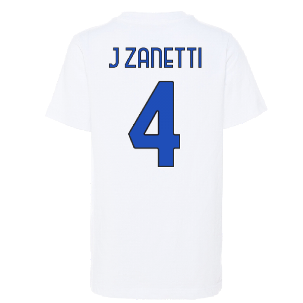 2022-2023 Inter Milan Swoosh Tee (White) - Kids (J ZANETTI 4)