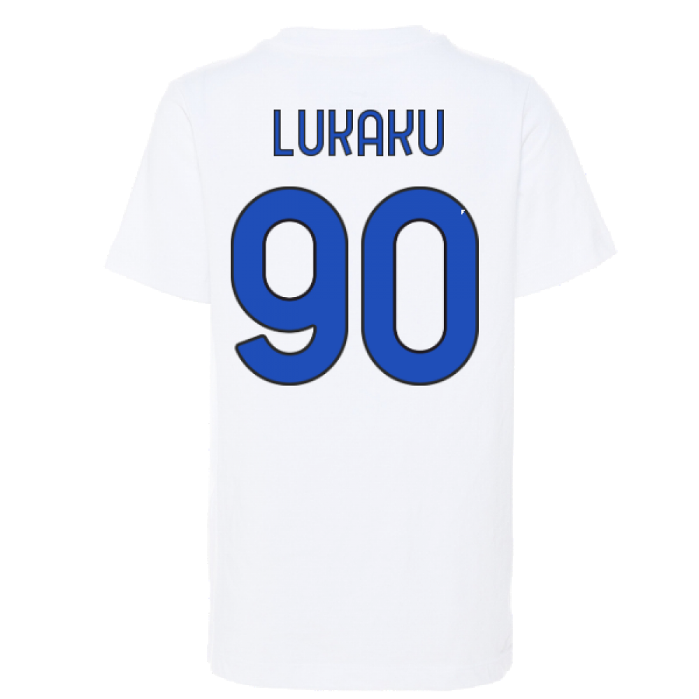 2022-2023 Inter Milan Swoosh Tee (White) - Kids (LUKAKU 90)