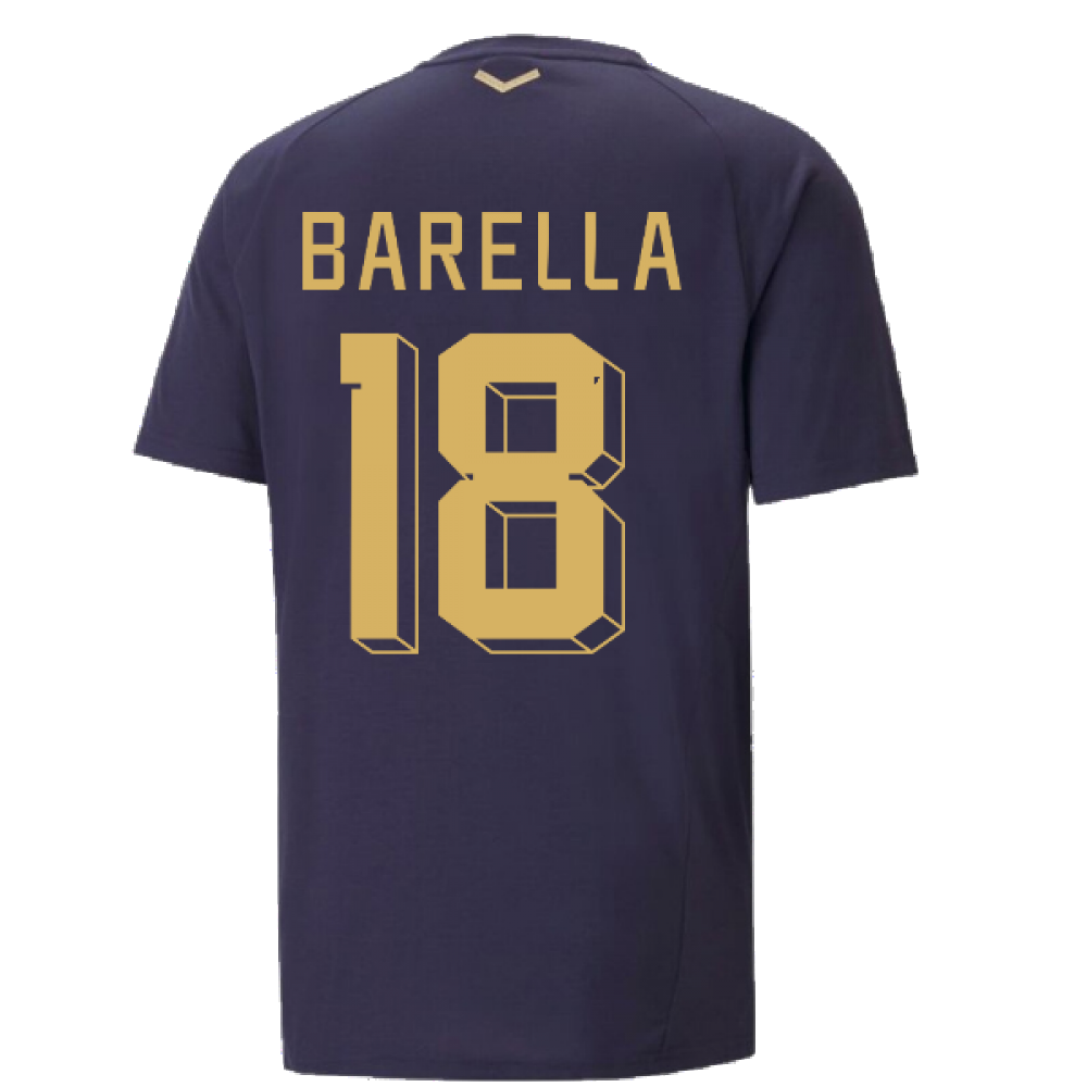 2022-2023 Italy Coach Casuals Tee (Peacot) (BARELLA 18)