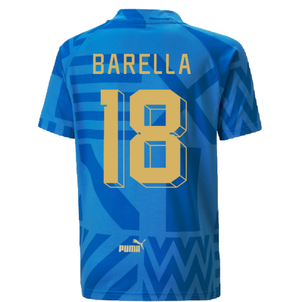 2022-2023 Italy Home Pre-Match Jersey (Blue) - Kids (BARELLA 18)