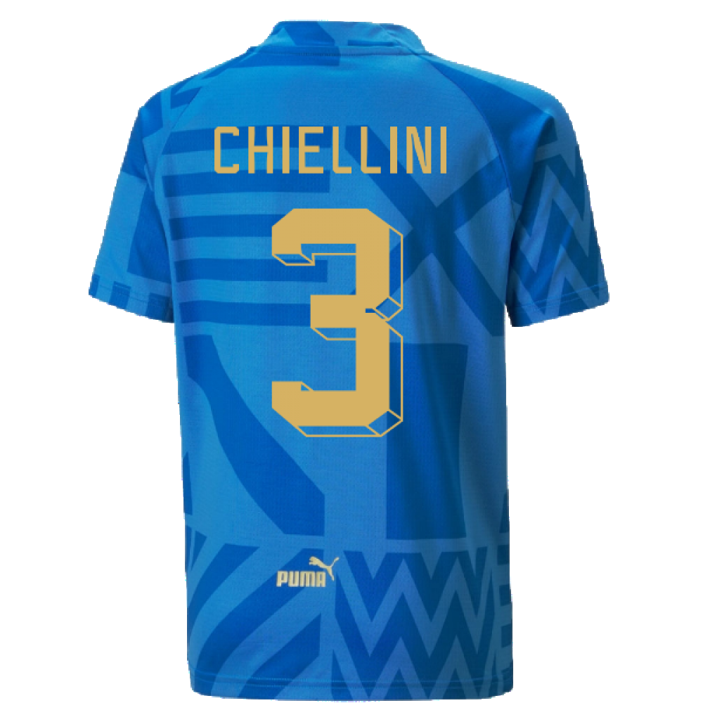 2022-2023 Italy Home Pre-Match Jersey (Blue) - Kids (CHIELLINI 3)