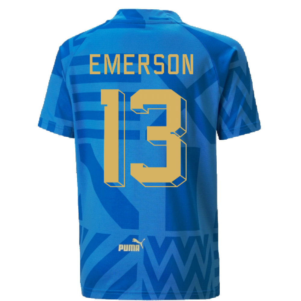 2022-2023 Italy Home Pre-Match Jersey (Blue) - Kids (EMERSON 13)