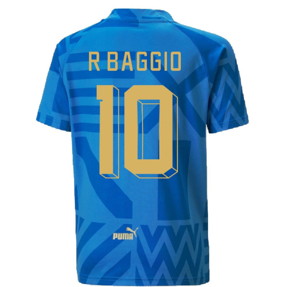 2022-2023 Italy Home Pre-Match Jersey (Blue) - Kids (R BAGGIO 10)