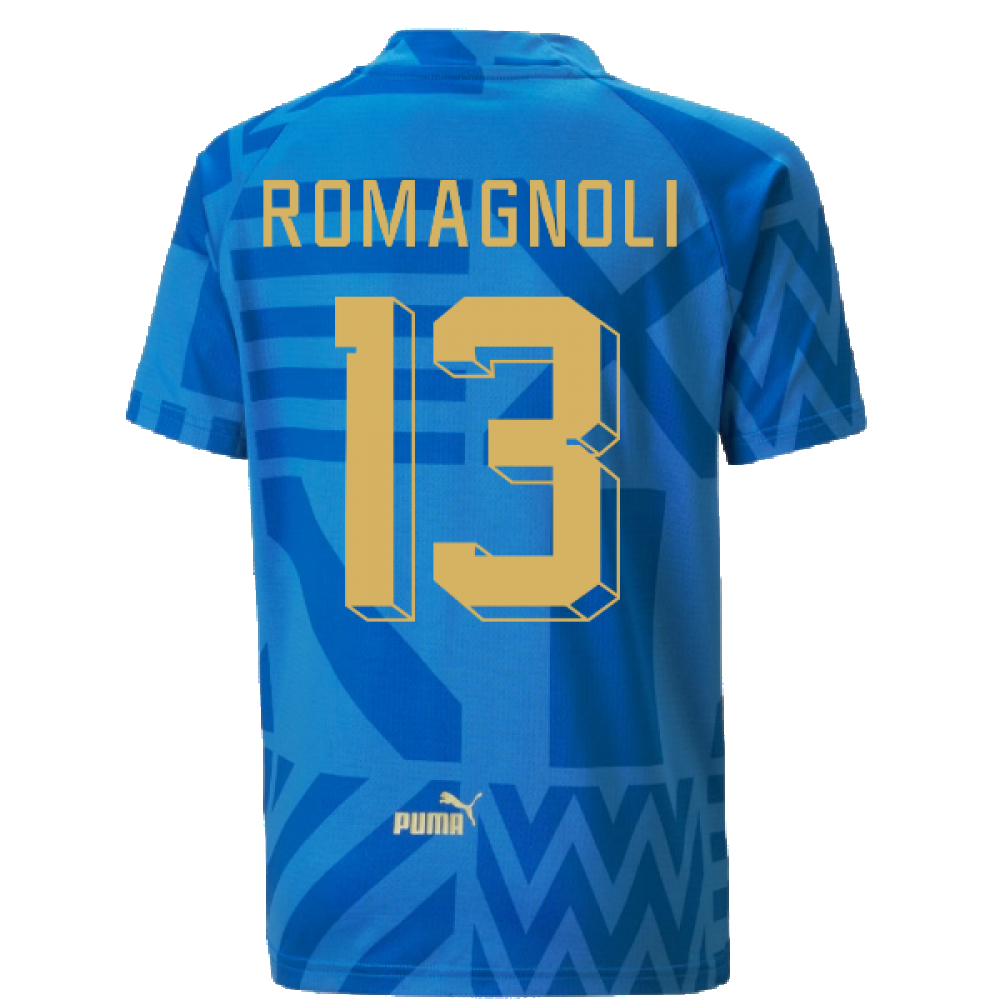 2022-2023 Italy Home Pre-Match Jersey (Blue) - Kids (ROMAGNOLI 13)