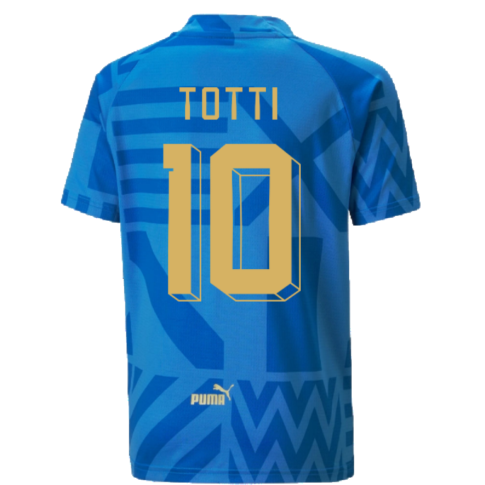 2022-2023 Italy Home Pre-Match Jersey (Blue) - Kids (TOTTI 10)