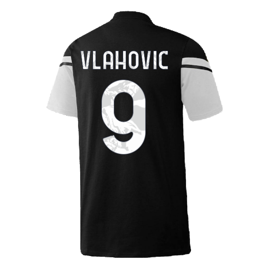 2022-2023 Juventus Training Tee (Black) (VLAHOVIC 9)