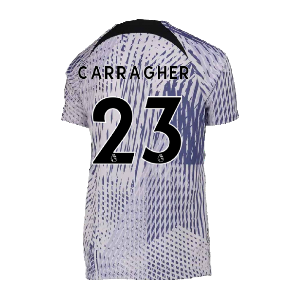 2022-2023 Liverpool Pre-Match Training Shirt (Pure Violet) - Kids (CARRAGHER 23)