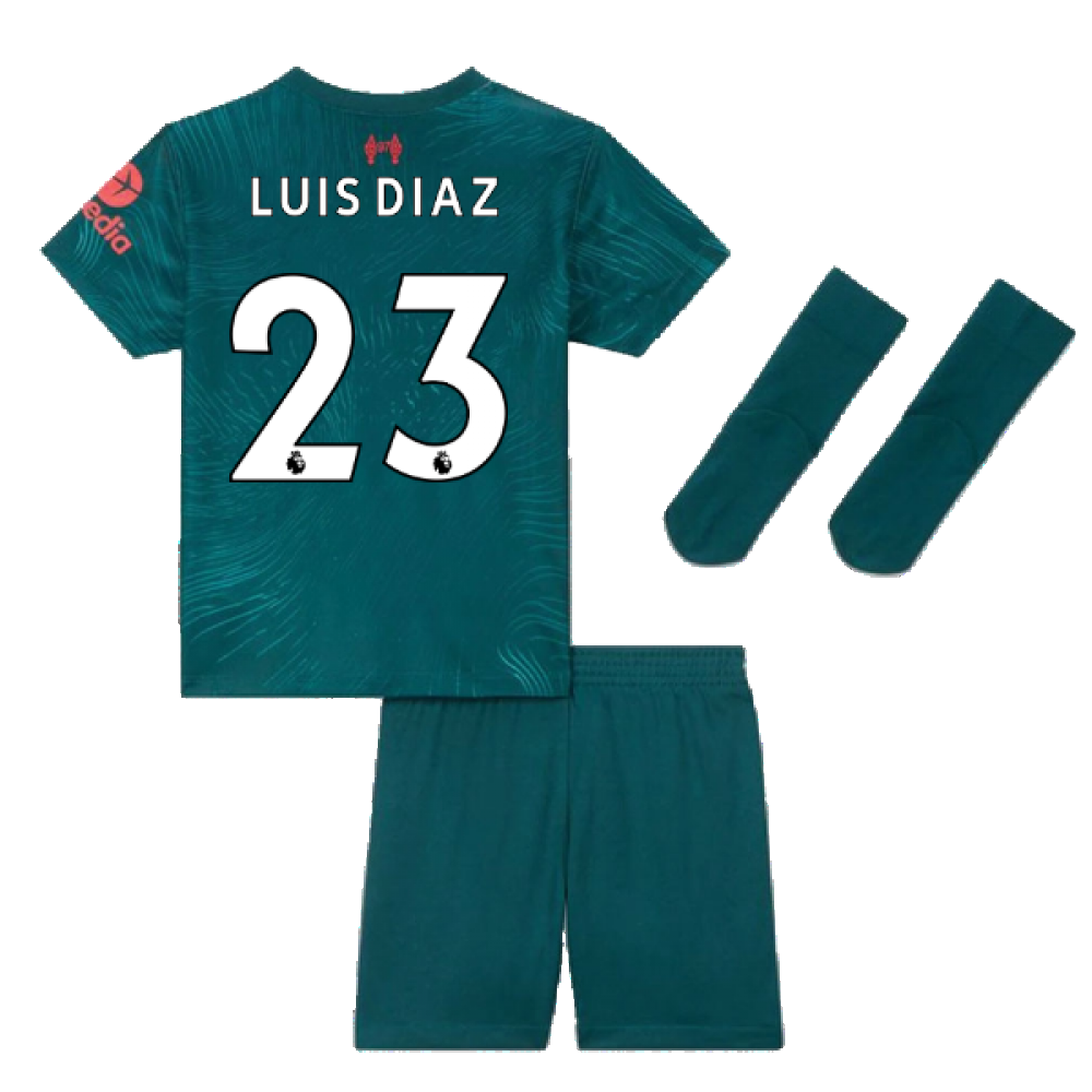 2022-2023 Liverpool Third Little Boys Mini Kit (LUIS DIAZ 23)