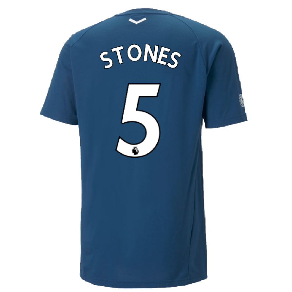 2022-2023 Man City Casuals Tee (Blue) (STONES 5)