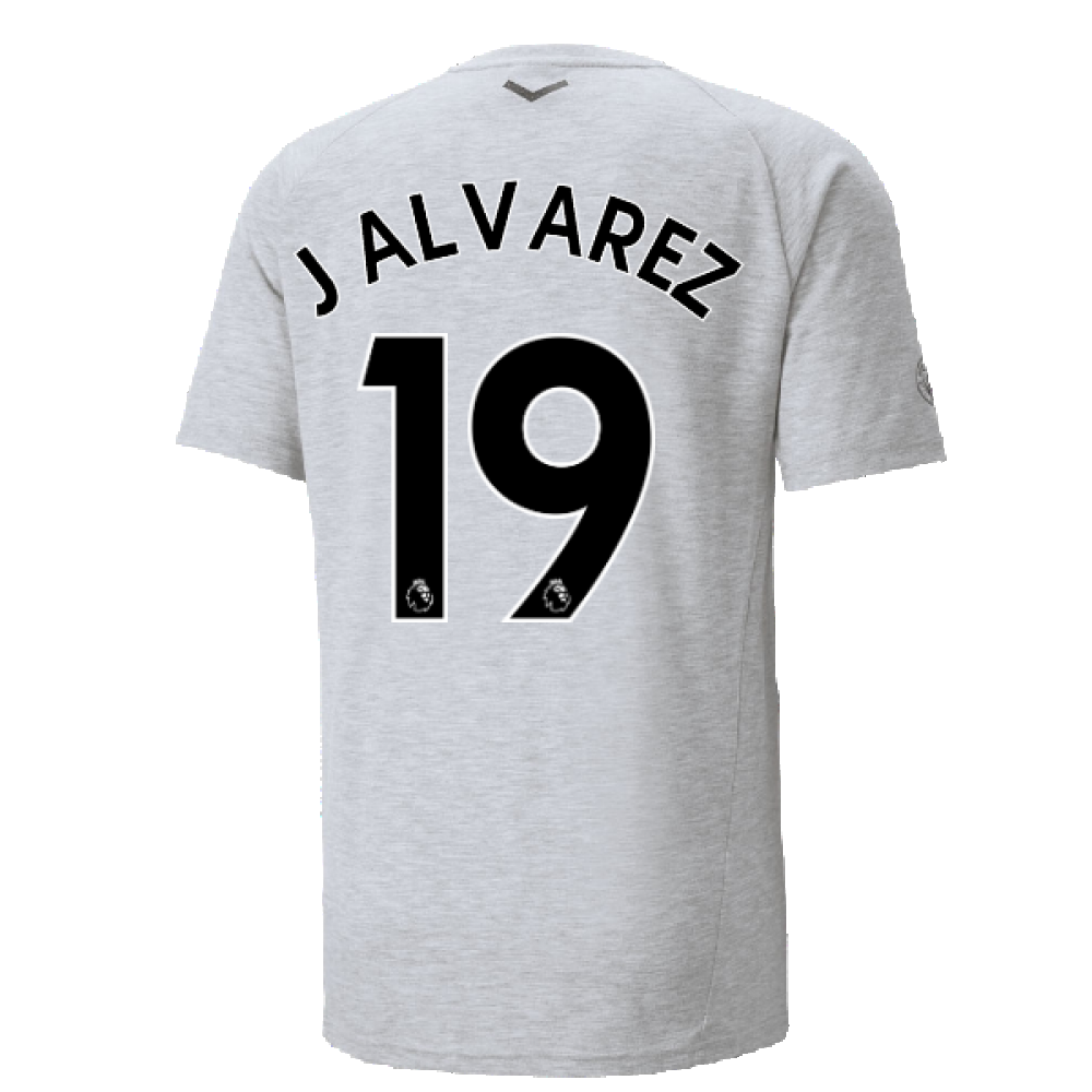 2022-2023 Man City Casuals Tee (Light Grey) (J ALVAREZ 19)