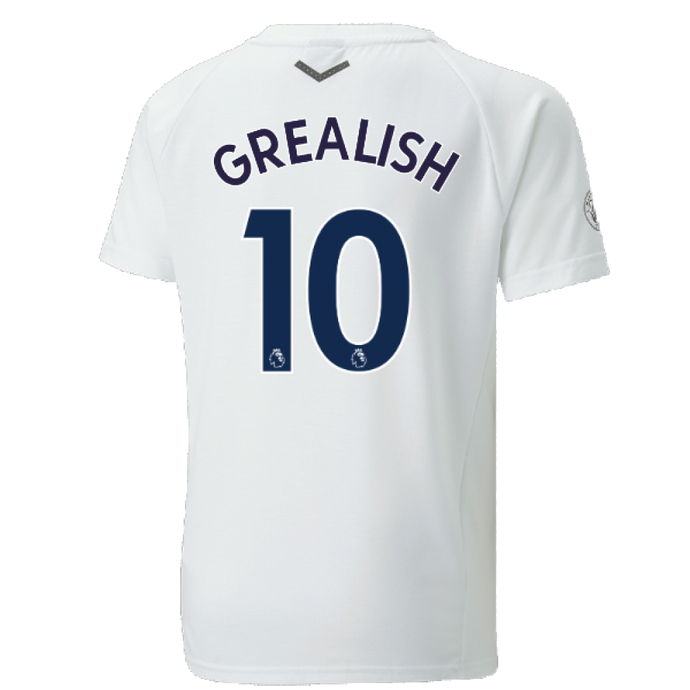 2022-2023 Man City Casuals Tee (White) - Kids (GREALISH 10)