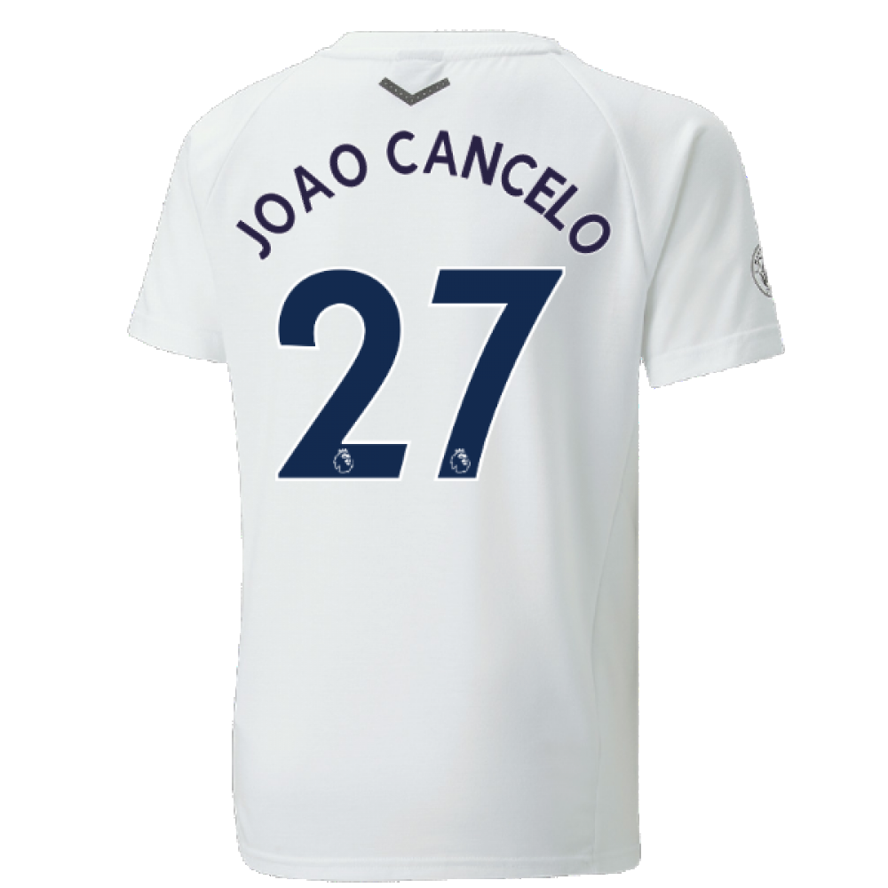 2022-2023 Man City Casuals Tee (White) - Kids (JOAO CANCELO 7)