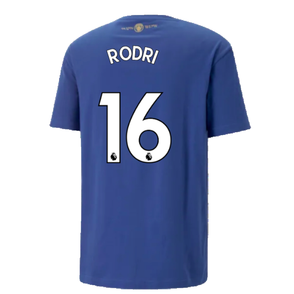 2022-2023 Man City Chinese New Year Graphic Tee (Blue) (Rodri 16)