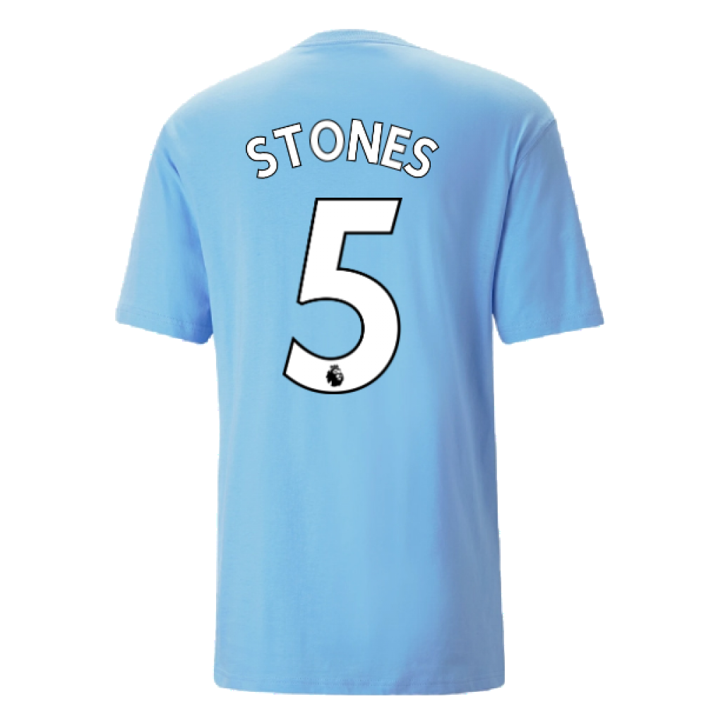 2022-2023 Man City FtblCulture Tee (Blue) (STONES 5)