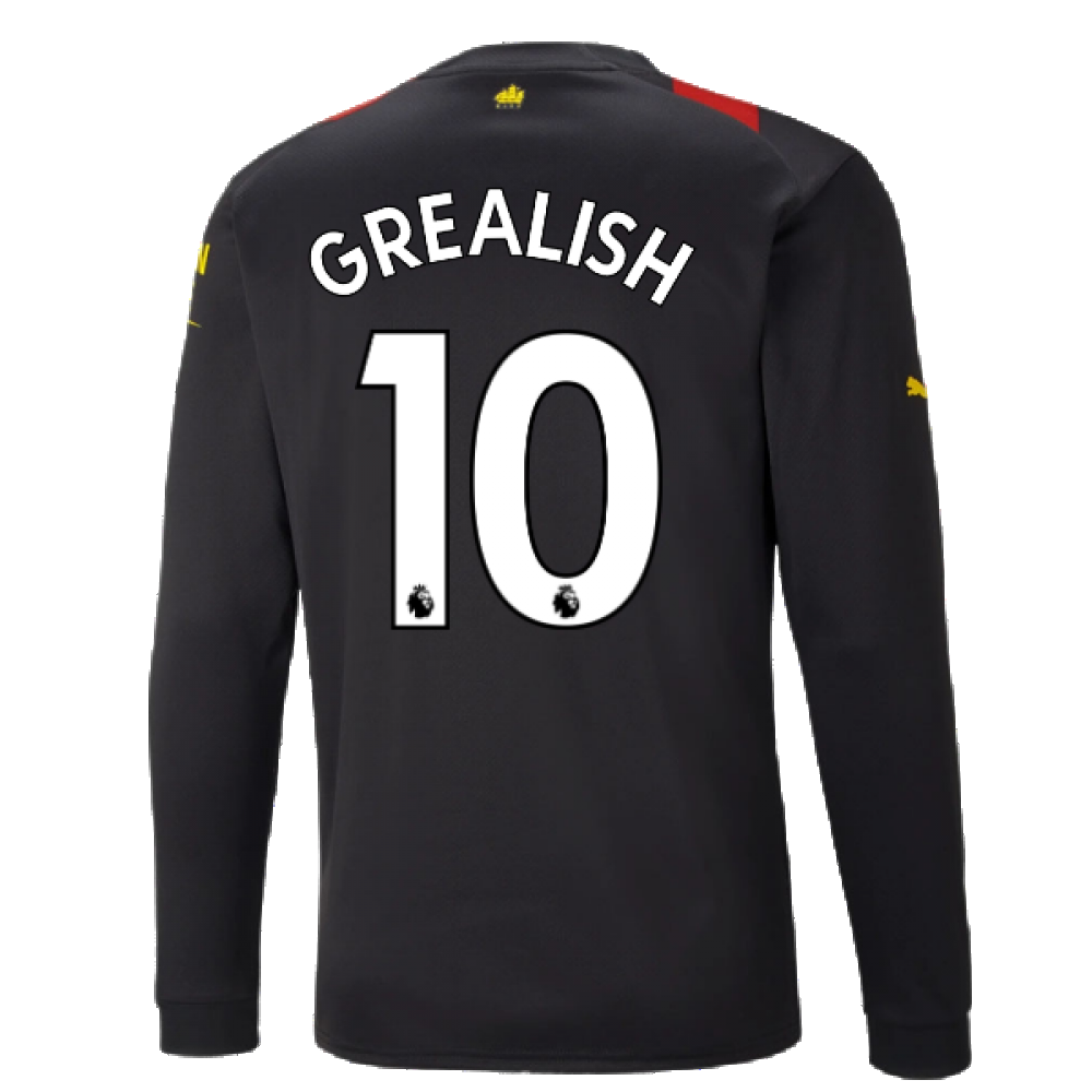 2022-2023 Man City Long Sleeve Away Shirt (GREALISH 10)