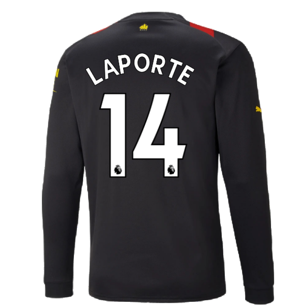 2022-2023 Man City Long Sleeve Away Shirt (LAPORTE 14)